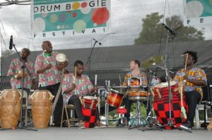 Northeast Ghana All-Stars performing traditional African music alongside percussionist Ben Paulding