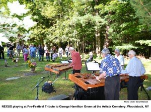 NEXUS playing at Pre-Festival Tribute to George Hamilton Green at the Artists Cemetery, Woodstock, NY